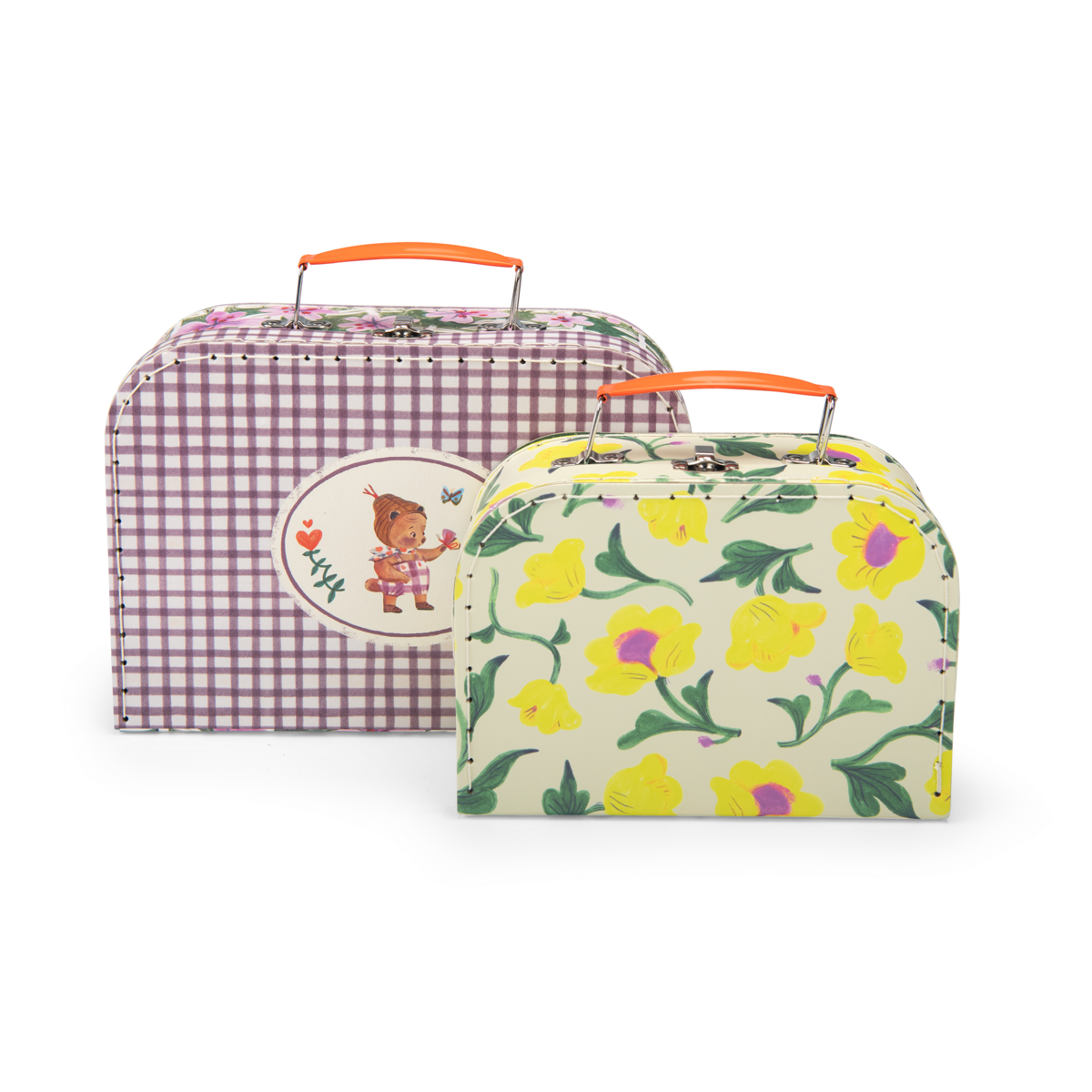 Set de 2 valises fleurs