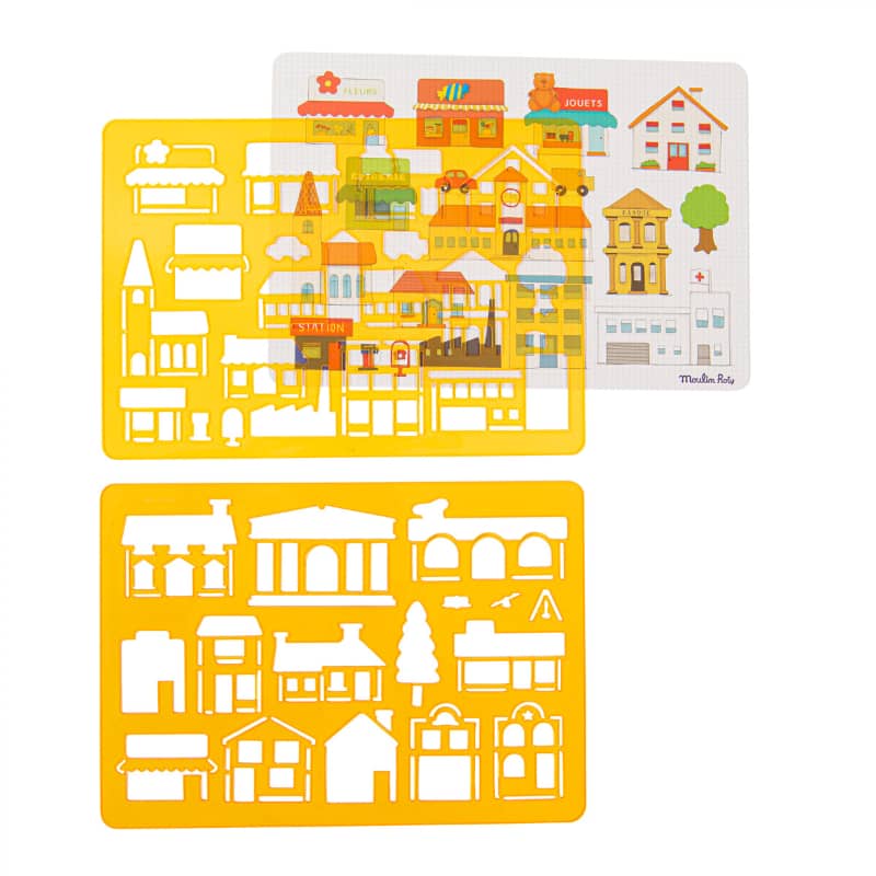 Set de pochoirs à dessin Ville