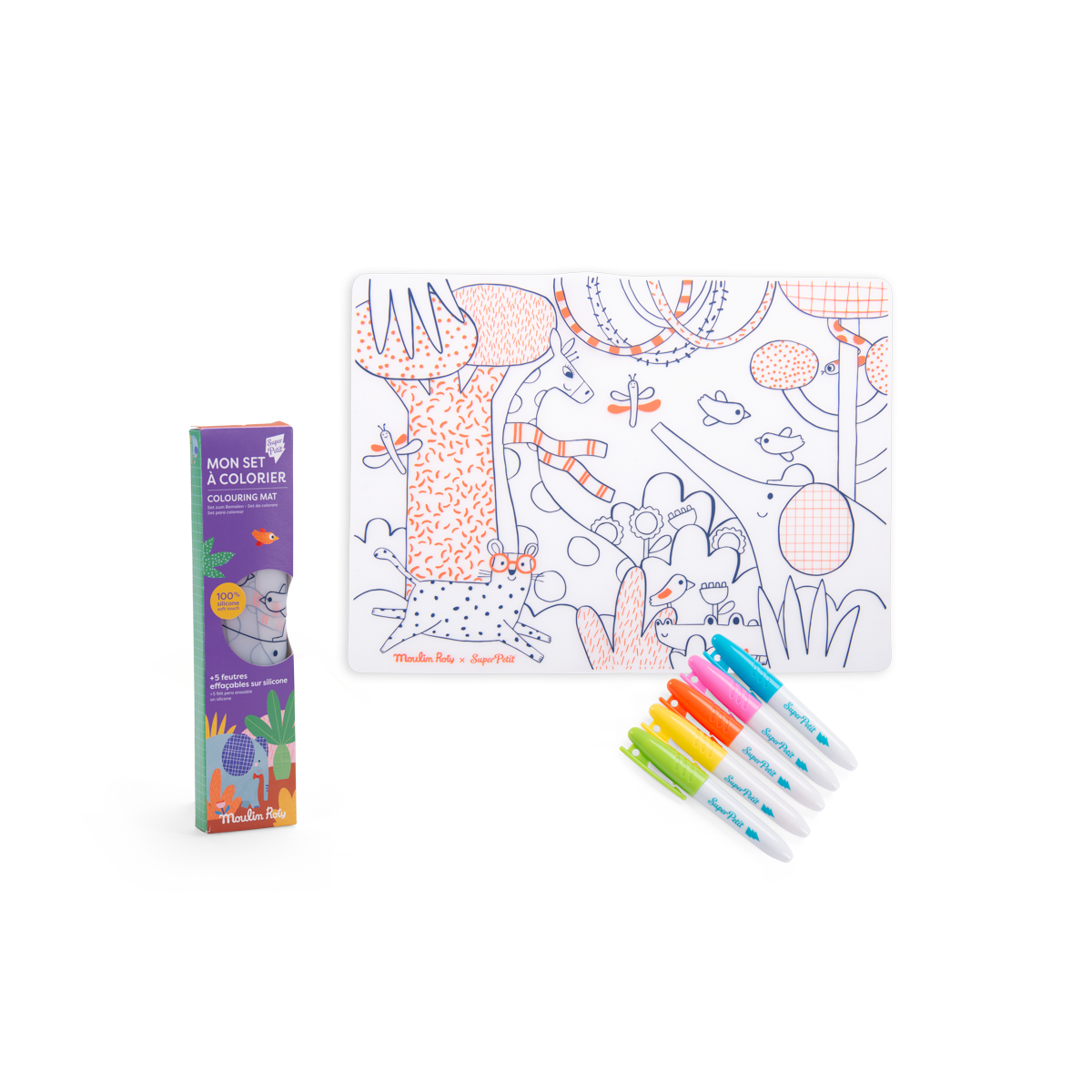 Set de table en silicone a colorier Les Toupitis Moulin Roty