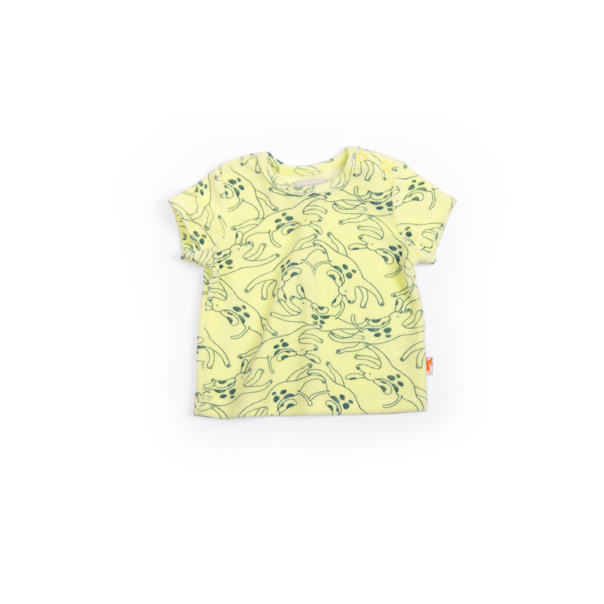 Teeshirt eponge bouclette jaune pastel imprime chiens  Lucas