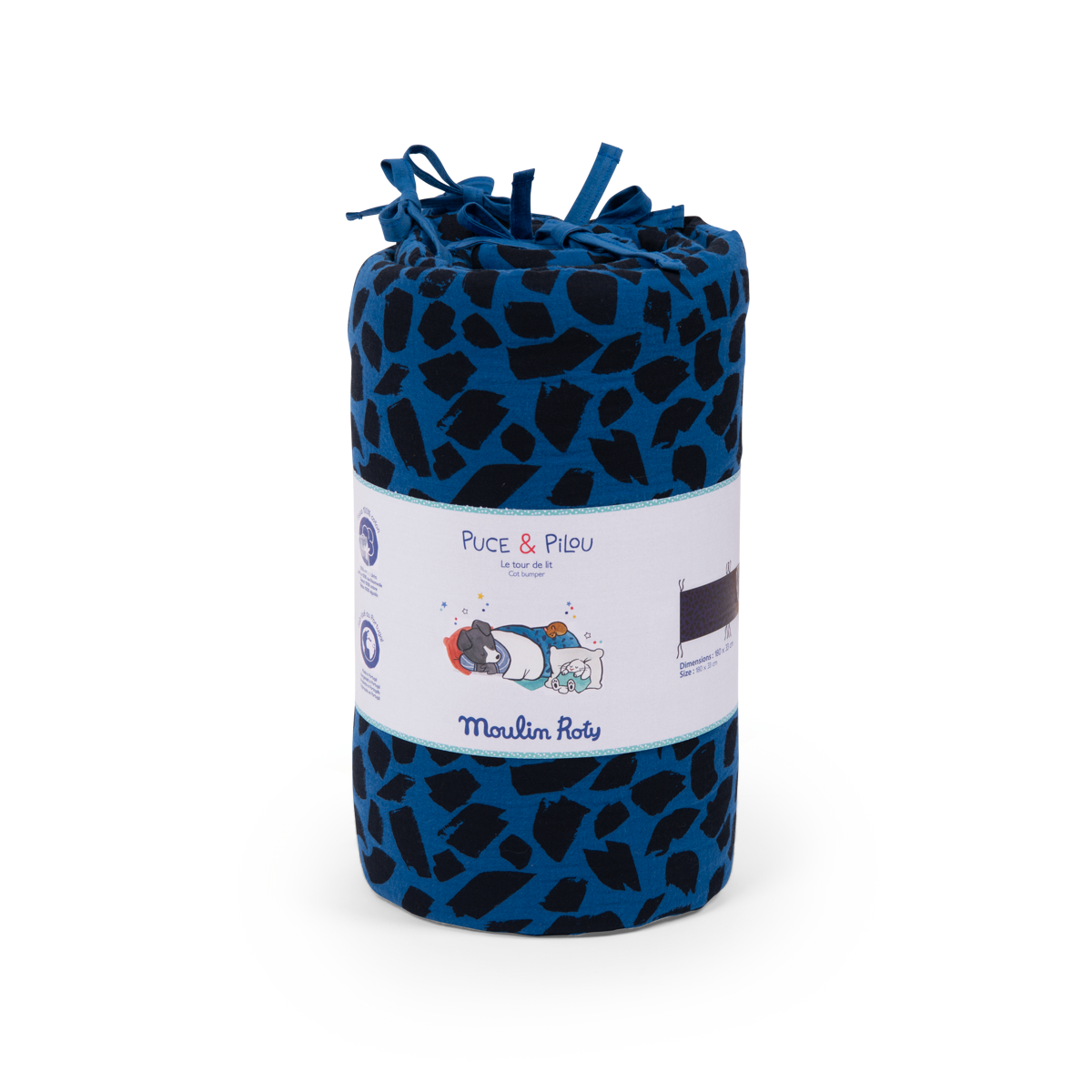 Tour de lit bleu Puce  Pilou Moulin Roty