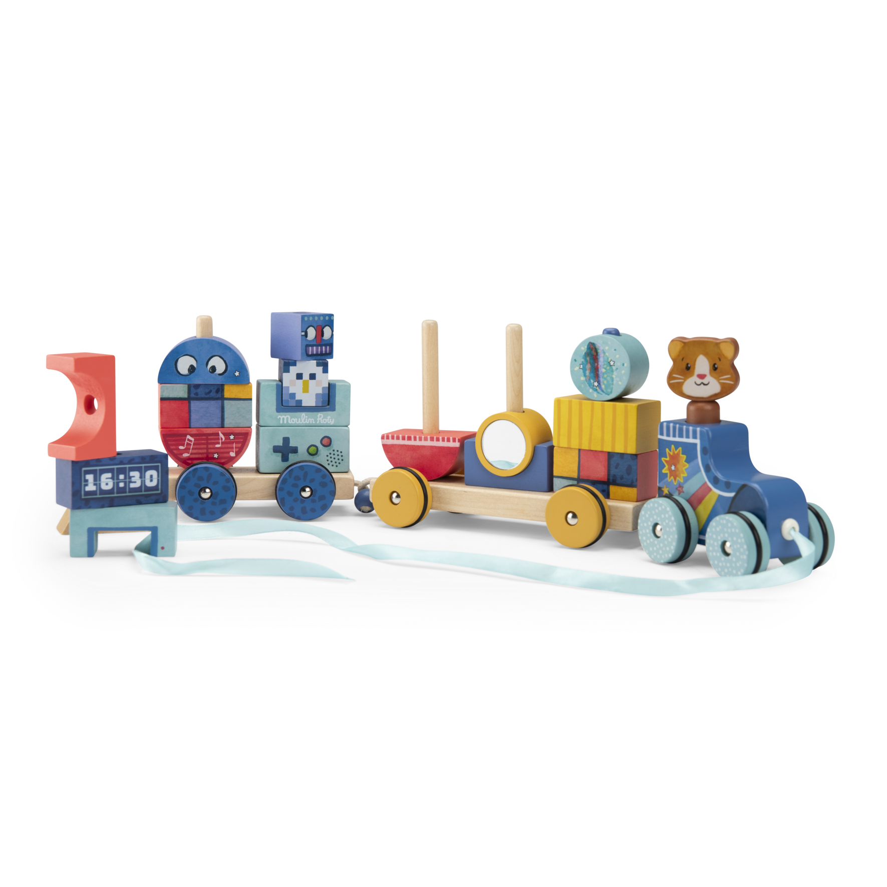 Train a tirer en bois Puce  Pilou Moulin Roty