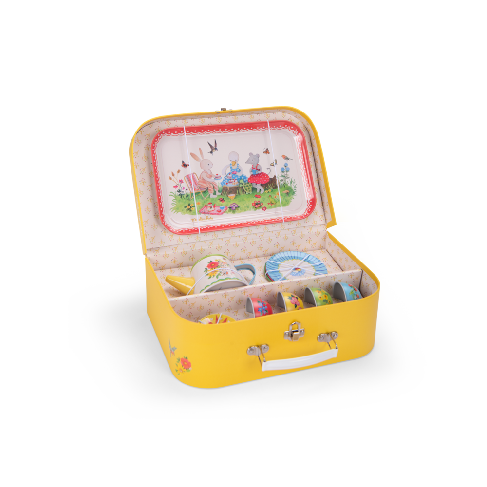 Valise dinette the en metal La Grande Famille Moulin Roty