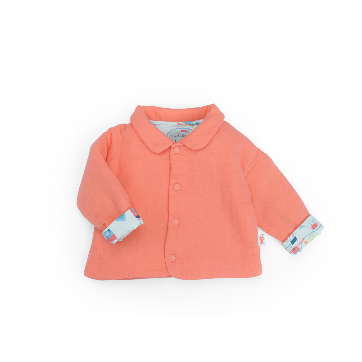 Veste en lange corail  Litchi