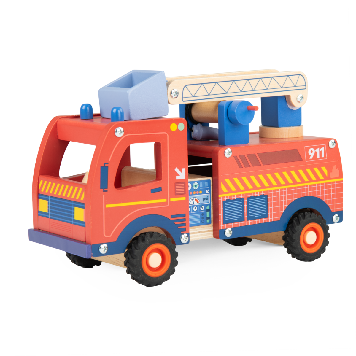 Camion de pompier en bois