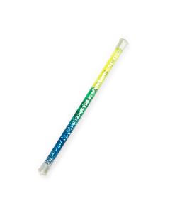 Baguette à paillettes jaune et bleue