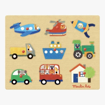 Puzzle des transports Les Popipop Moulin Roty