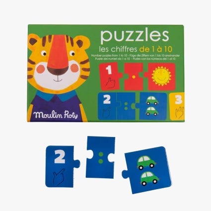 Puzzle chiffres 1 a 10 Les Popipop Moulin Roty