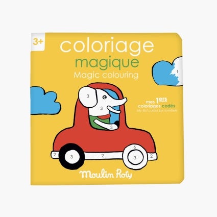 Cahier de coloriages magiques Francais  anglais Les Popipop Moulin Roty