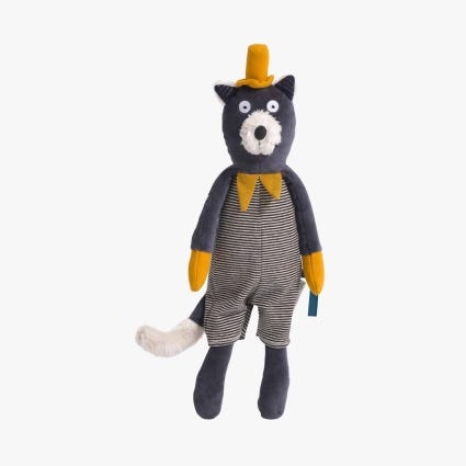 Peluche chat gris Alphonse Les Moustaches Moulin Roty