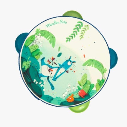 Tambourin bleu Zimba Dans la jungle Moulin Roty
