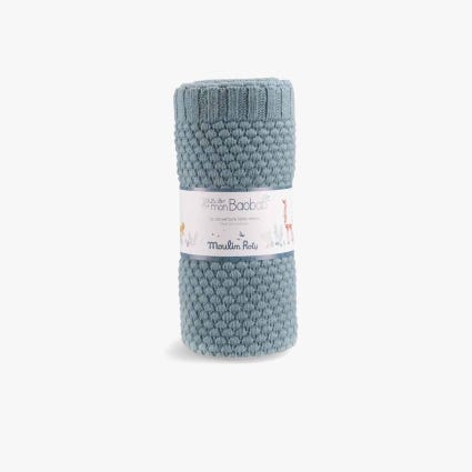 Couverture bebe laine mixte Sous mon baobab Moulin Roty