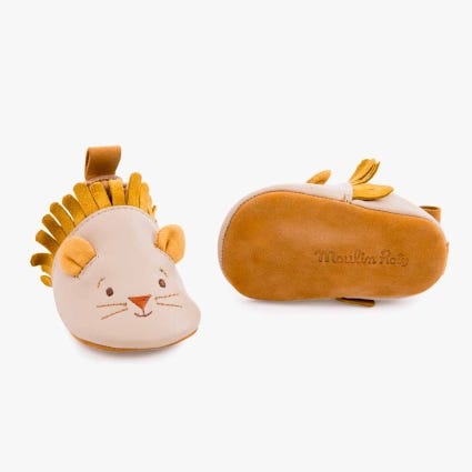 Chaussons cuir lion beige 18-24 mois