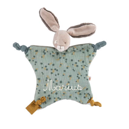 Doudou Lapin sauge Trois petits lapins Moulin Roty