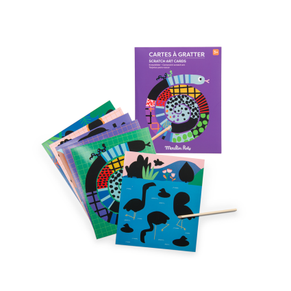 6 cartes a gratter Les Toupitis Moulin Roty