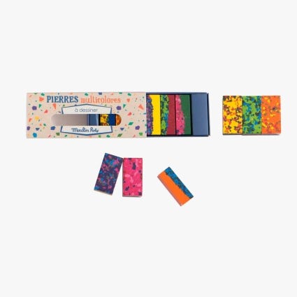 Boite de 6 pierres de cire a dessiner Les Petites Merveilles Moulin Roty