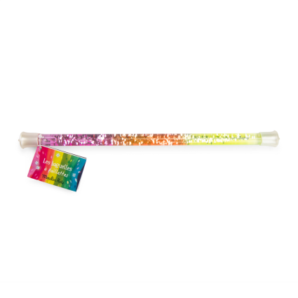 Baguette à paillettes rose et jaune