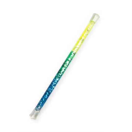 Baguette à paillettes jaune et bleue