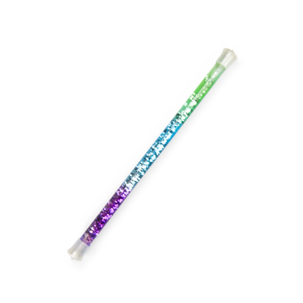 Baguette à paillettes verte et violette