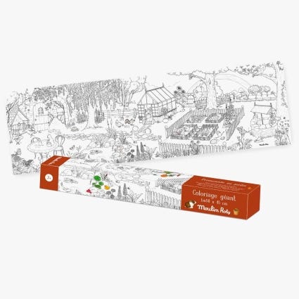 Coloriage geant Le jardinier Le Jardin du Moulin Moulin Roty