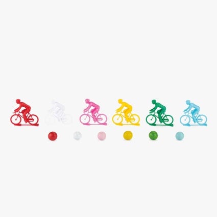 Jeu de 6 cyclistes avec billes