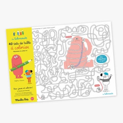 40 sets de table a colorier Les Schmouks Moulin Roty