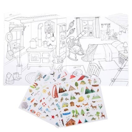 Cahier de coloriage et stickers L'explorateur