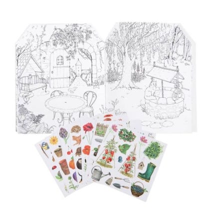 Cahier de coloriage et stickers Le jardinier