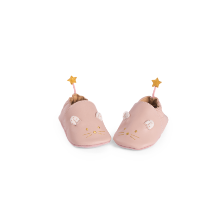 Chaussons cuir souris rose La petite ecole de danse 06 m
