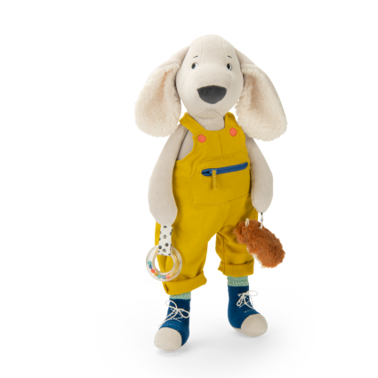 Grande peluche d'activites Chien Pilou Puce  Pilou Moulin Roty
