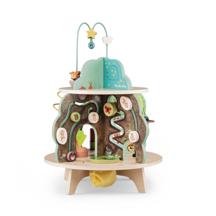 Jouet d'eveil en bois Jardin multiactivites Trois petits lapins Moulin Roty