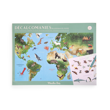 Mappemonde avec decalcomanies Tout autour du monde Moulin Roty