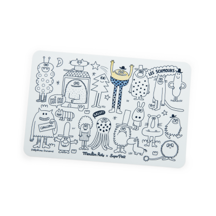 Mini set en silicone a colorier  4 crayons Les Schmouks Moulin Roty