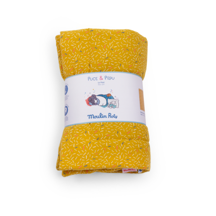 Plaid jaune Puce  Pilou Moulin Roty