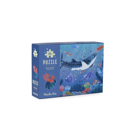 Puzzle phosphorescent Sous la mer 24 pcs Les aventures de Paulie Moulin Roty