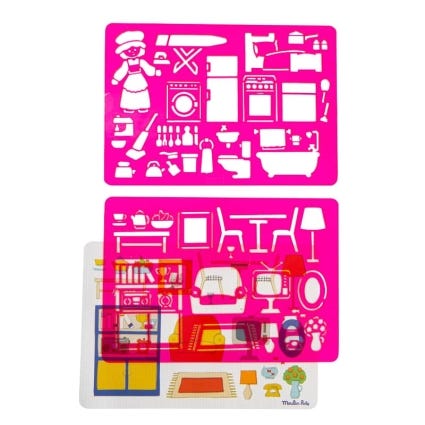 Set de pochoirs à dessin Dans la maison