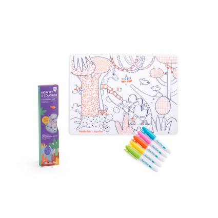 Set de table en silicone a colorier Les Toupitis Moulin Roty