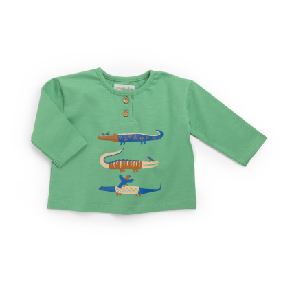 Tee-shirt vert imprimé Moulin Roty