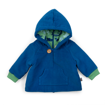 Manteau velours côtelé bleu jersey 