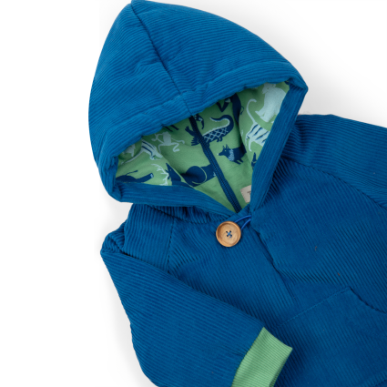 Manteau velours côtelé bleu jersey 