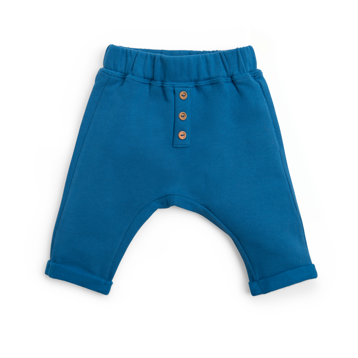 Sarouel molleton effet carbone gratté bleu - Marin