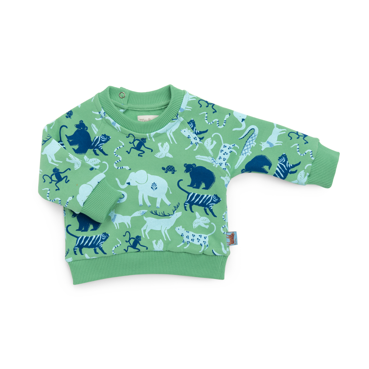 Sweat-shirt vert imprimé animaux