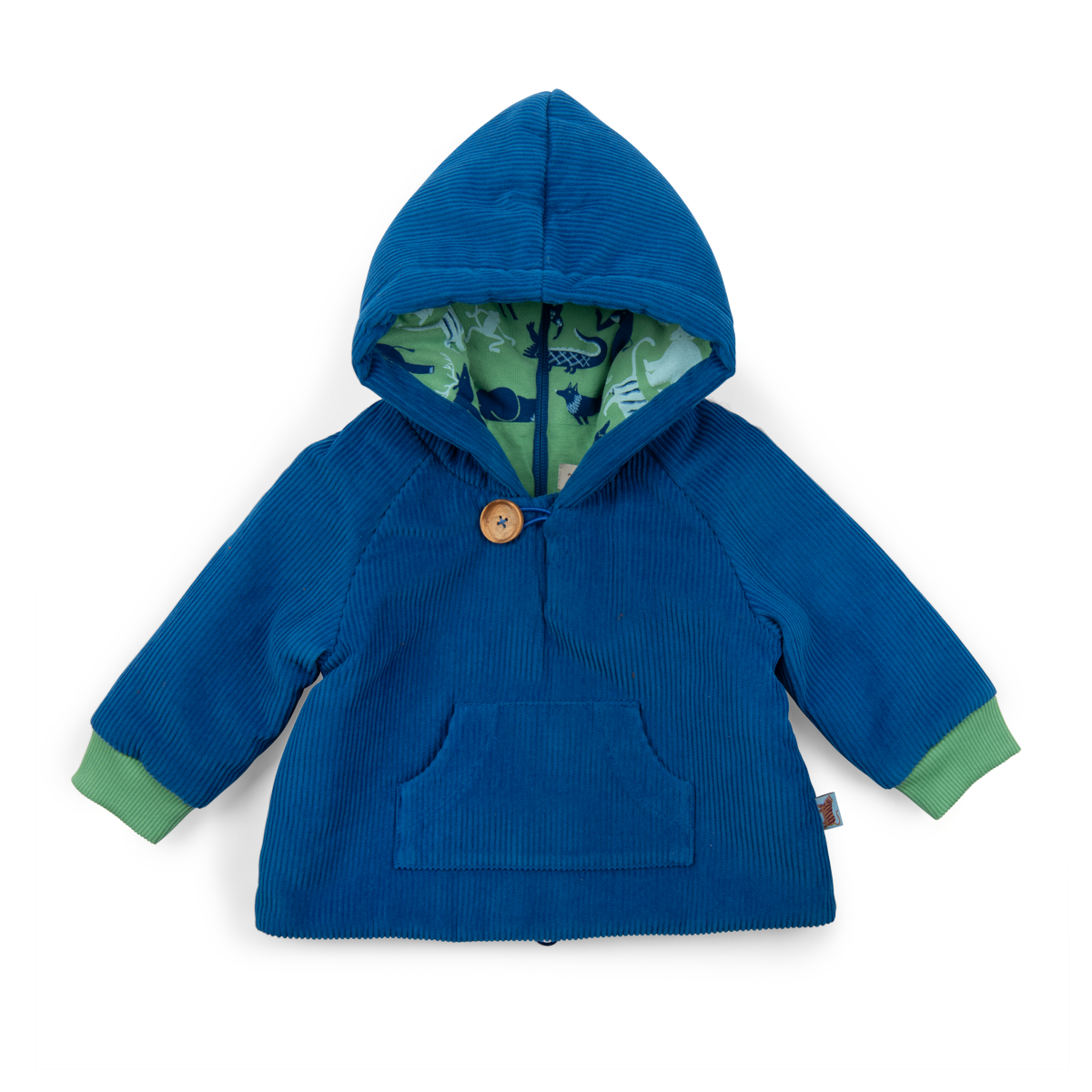 Manteau velours côtelé bleu jersey 