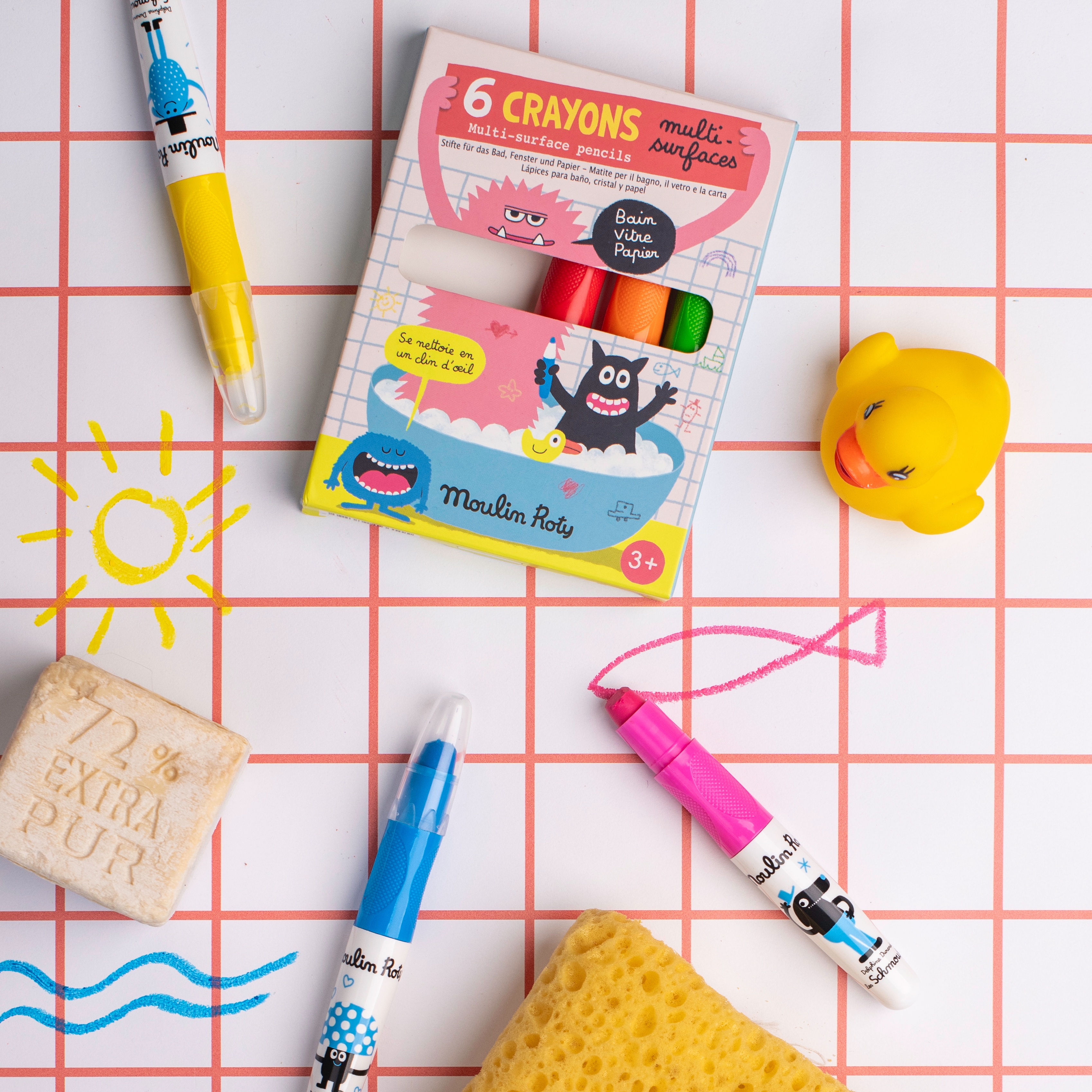 6 crayons multisurfaces