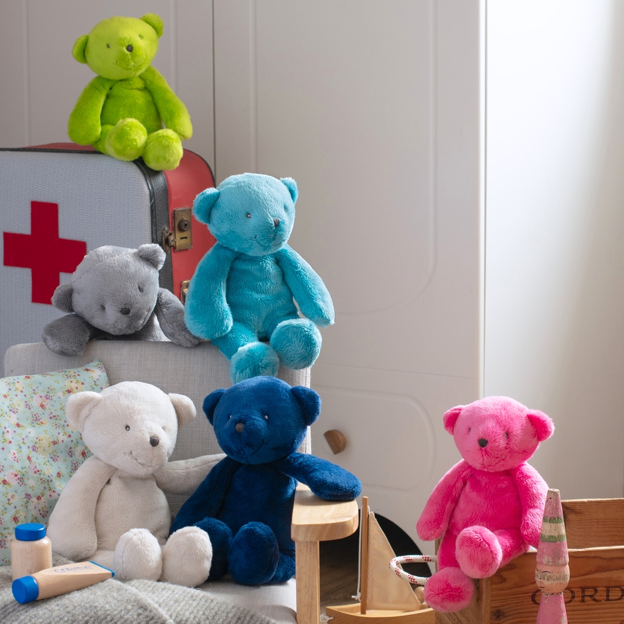 Peluche Ours bleu marine - 30 cm Les p'tits doudous de l'hôpital